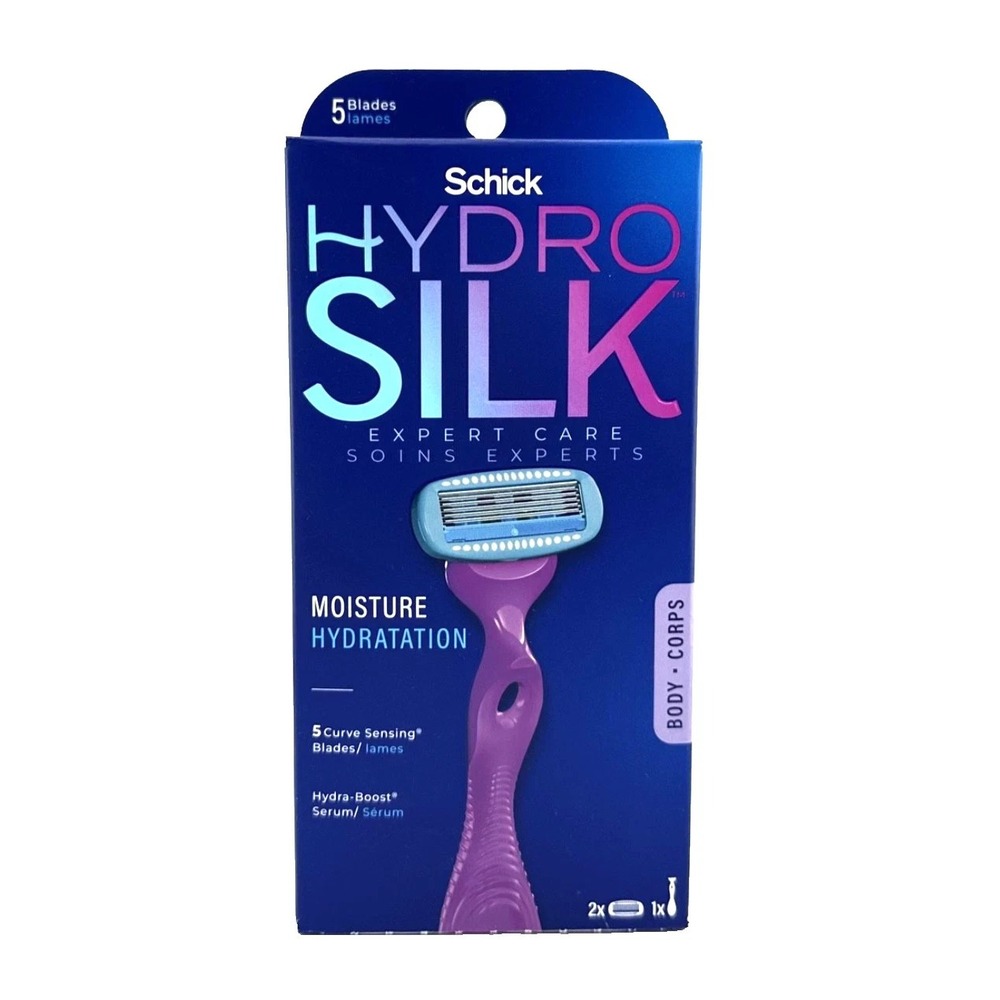 Schick Hydro Silk Razor for Women - 1 Razor Handle + 2 Razor Refill Pack - 1 Set